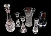 SIX PIECES OF CUT GLASS, INCLU