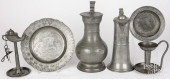 SIX PIECES OF EUROPEAN PEWTER<