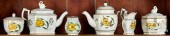 SIX PIECES OF LEEDS YELLOW TUL