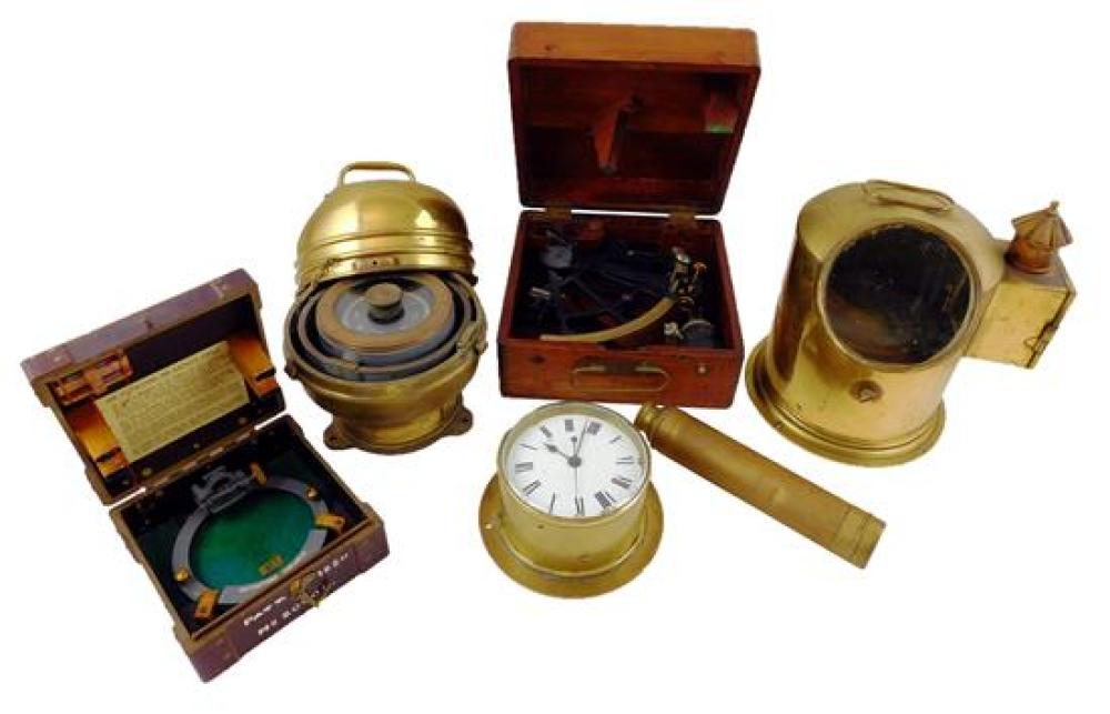 SIX PIECES OF NAUTICAL EQUIPMENT,