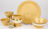 SIX PIECES OF OHIO YELLOWWARE,