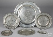 SIX PIECES OF PEWTERSix pieces