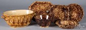 SIX PIECES OF ROCKINGHAM GLAZE