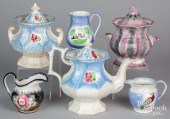 SIX PIECES OF SPATTERWARE, 19T