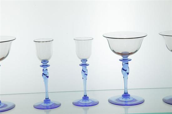 SIX PIECES OF STEUBEN STEMWARE.