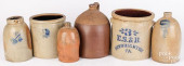 SIX PIECES OF STONEWARE<br>Six