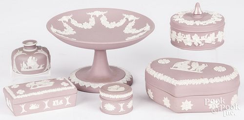 SIX PIECES OF WEDGWOOD LILAC