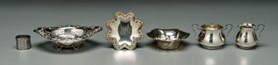 Six pieces silver hollowware: