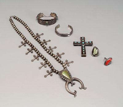 Six pieces Southwestern jewelry: