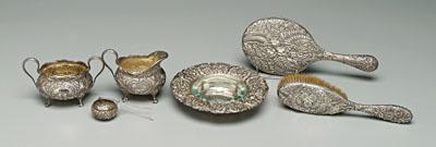 Six pieces sterling