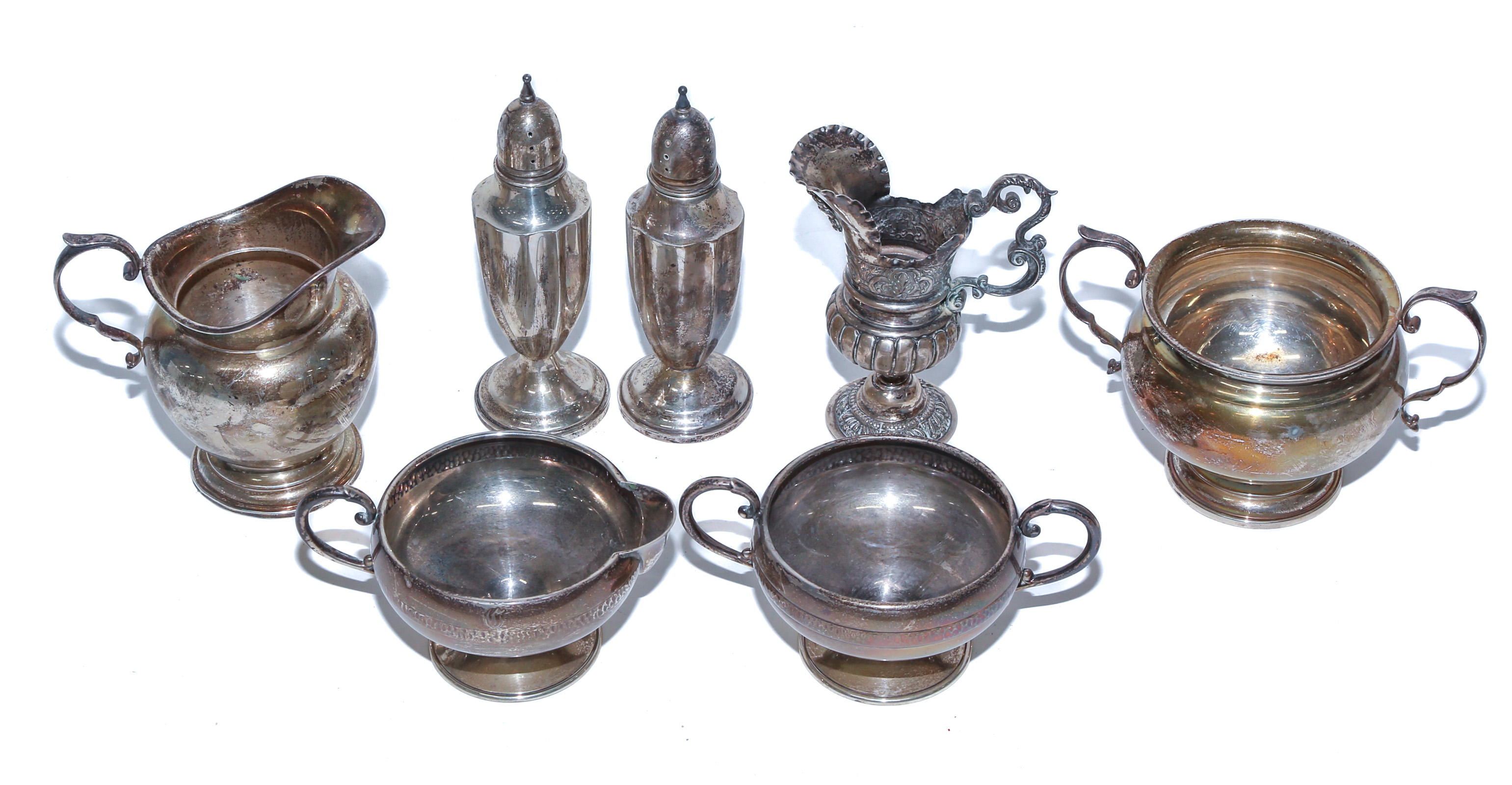 SIX PIECES STERLING TABLEWARE