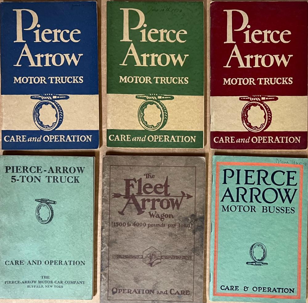 SIX PIERCE ARROW TRUCK MANUALS -