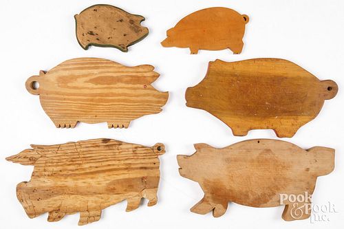 SIX PIG FORM CUTTING BOARDSSix