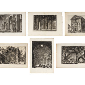 Six Piranesi Prints comprising: