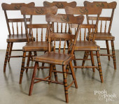 SIX PLANK SEAT CHAIRS<br>Six P