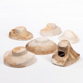 SIX PLASTER HAT MOLDS probably