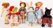 SIX PLUSH DRESSED ANIMALS, MOS