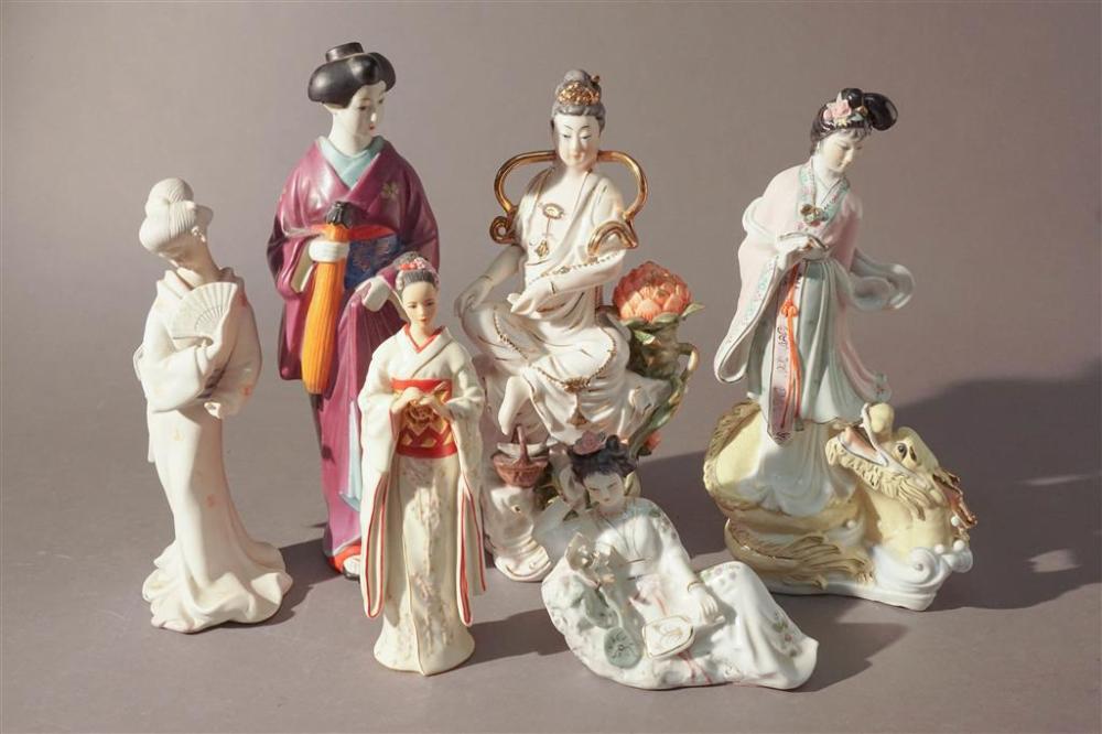 SIX PORCELAIN FIGURES OF MAIDENSSix