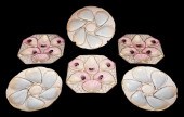 SIX PORCELAIN OYSTER PLATES, C