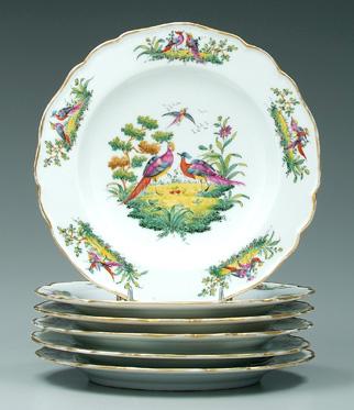 Six porcelain plates: hand