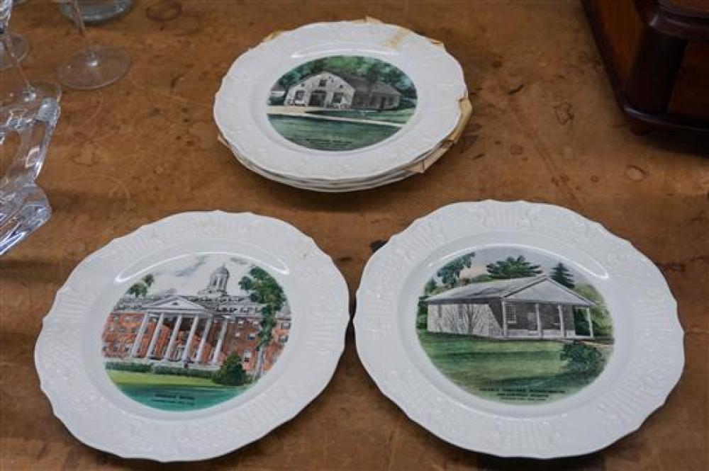 SIX PORCELAIN SERVICE PLATES,