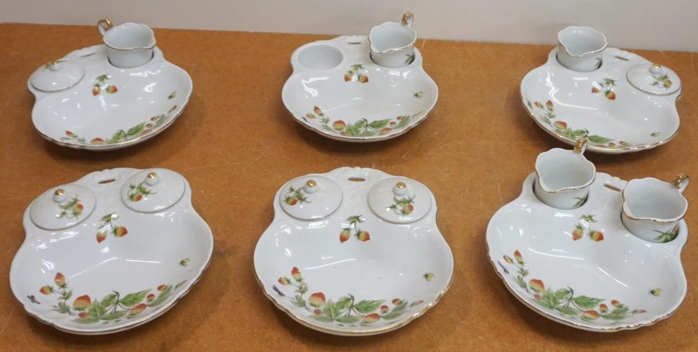 SIX PORCELAIN THREE-PIECE