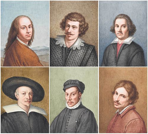 SIX PORTRAIT MINIATURES OF