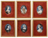 SIX PORTRAIT MINIATURES OF HEN