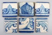 SIX PORTUGUESE FAIENCE TILES,