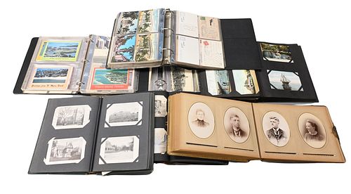 SIX POSTCARD ALBUMS, TO INCLUDE