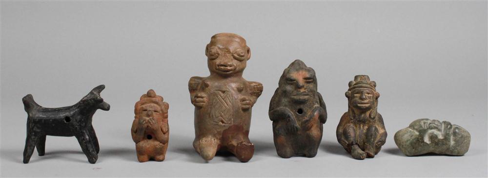 SIX PRE-COLOMBIAN FIGURES
