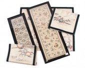 SIX QING DYNASTY SILK EMBROIDE
