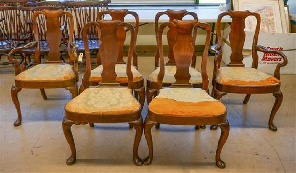 SIX QUEEN ANNE STYLE MAHOGANY