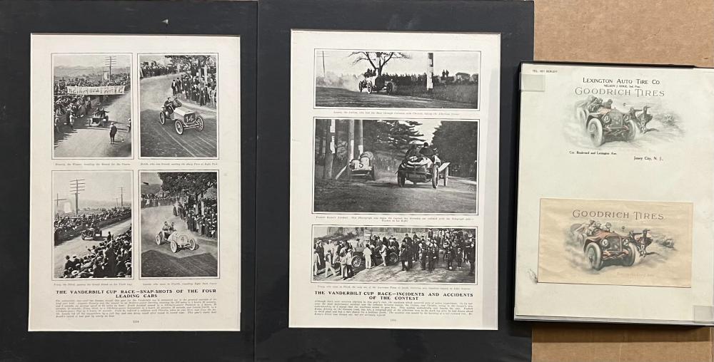 SIX RACING ITEMS - TWO FRAMED