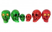 SIX RANDOTTI COLORED SKULLSSix