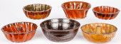 SIX REDWARE MOLDS, 19TH C.<br>