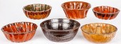 SIX REDWARE MOLDS, 19TH C.Six