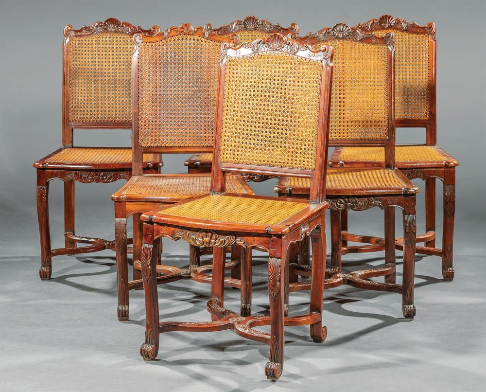 SIX REGENCE-STYLE CARVED