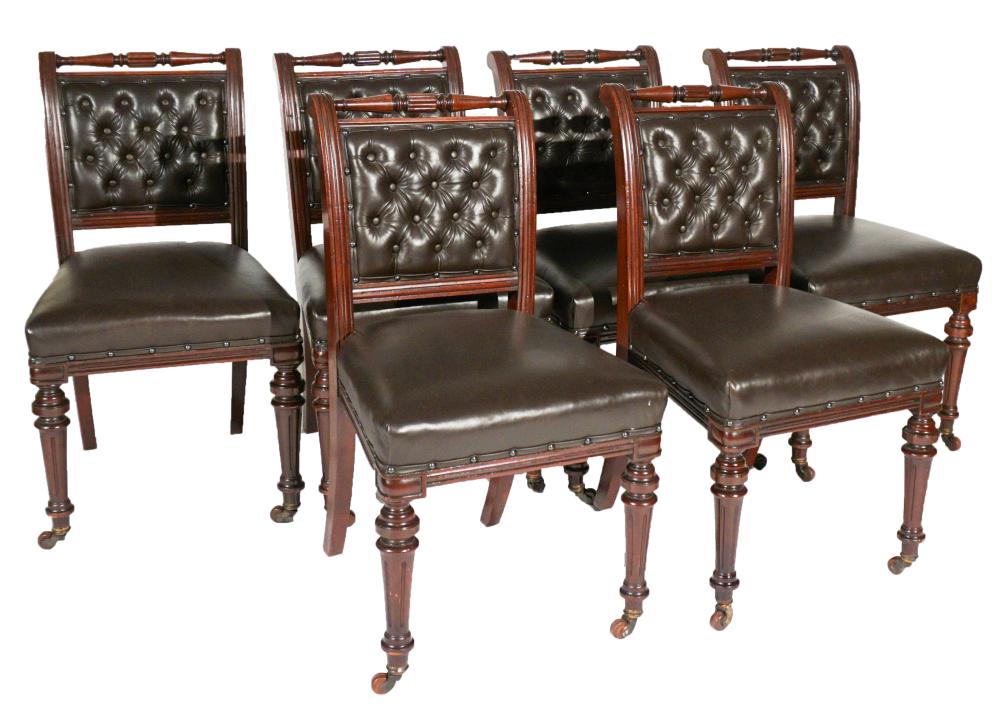 SIX REGENCY STYLE BEECHWOOD BROWN