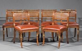 SIX REGENCY-STYLE GILDED MAHOG