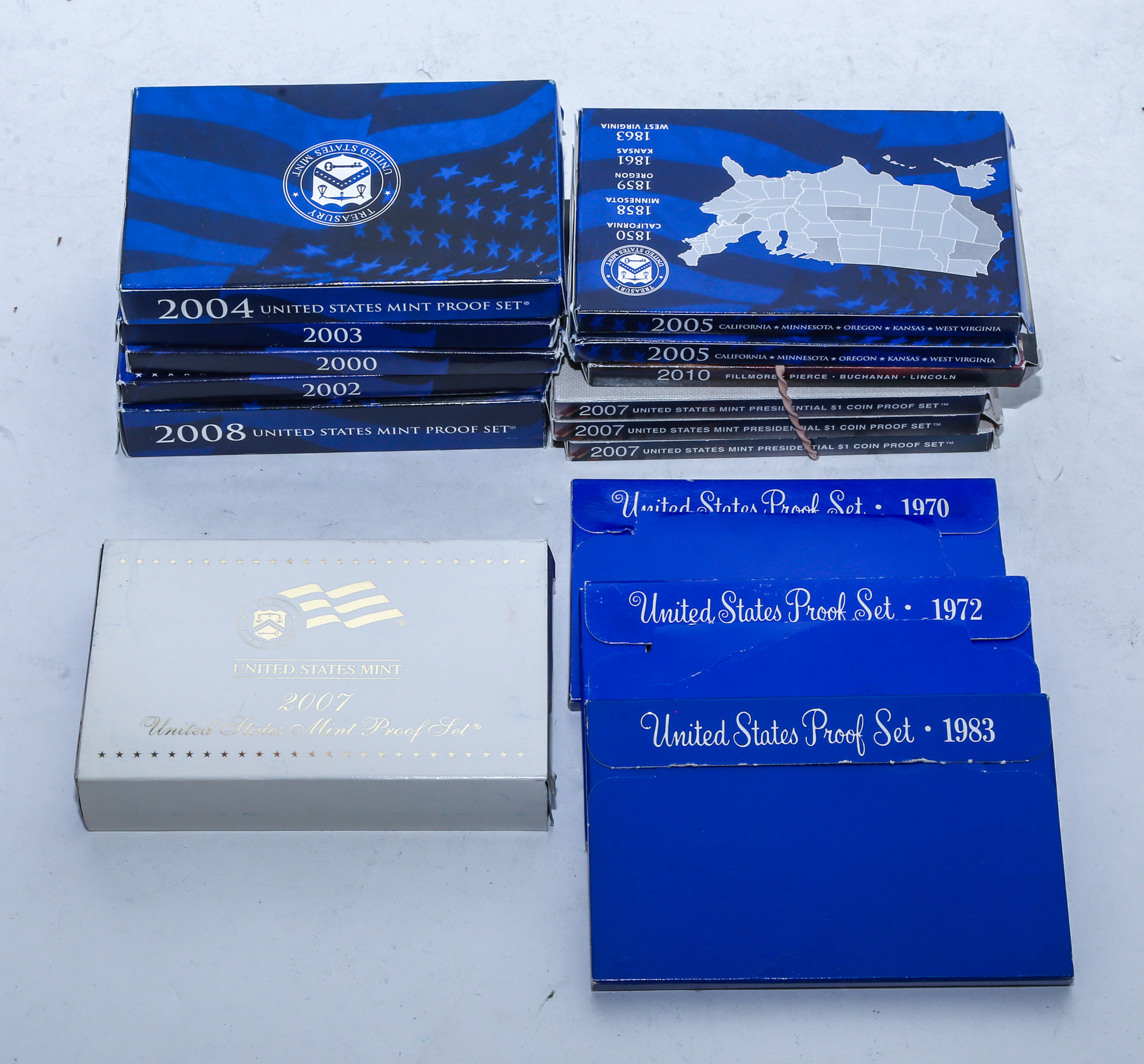 SIX REGULAR US PROOF SETS, FOUR