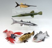 SIX RICHARD ADDIS HAND-CARVED