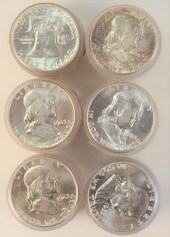 SIX ROLLS OF FRANKLIN SILVER H