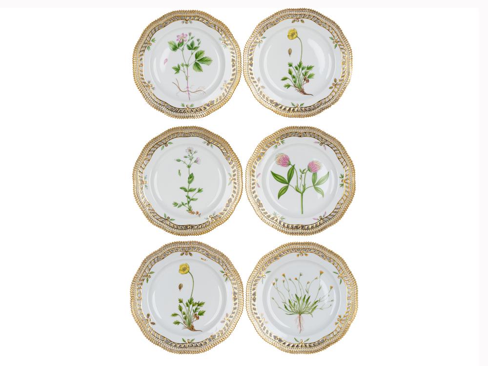 SIX ROYAL COPENHAGEN 'FLORA DANICA'