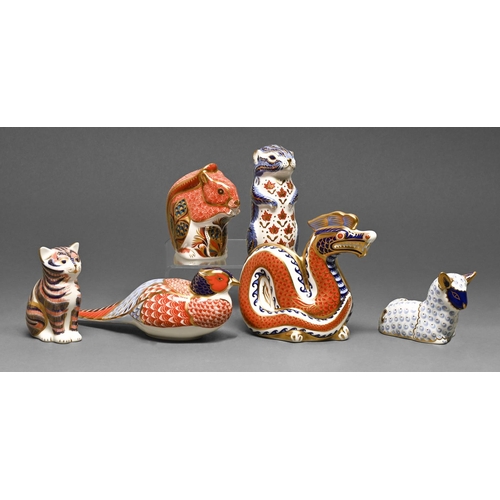 Six Royal Crown Derby paperweights,