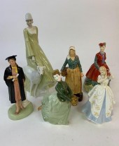 Six Royal Daulton figures, tal