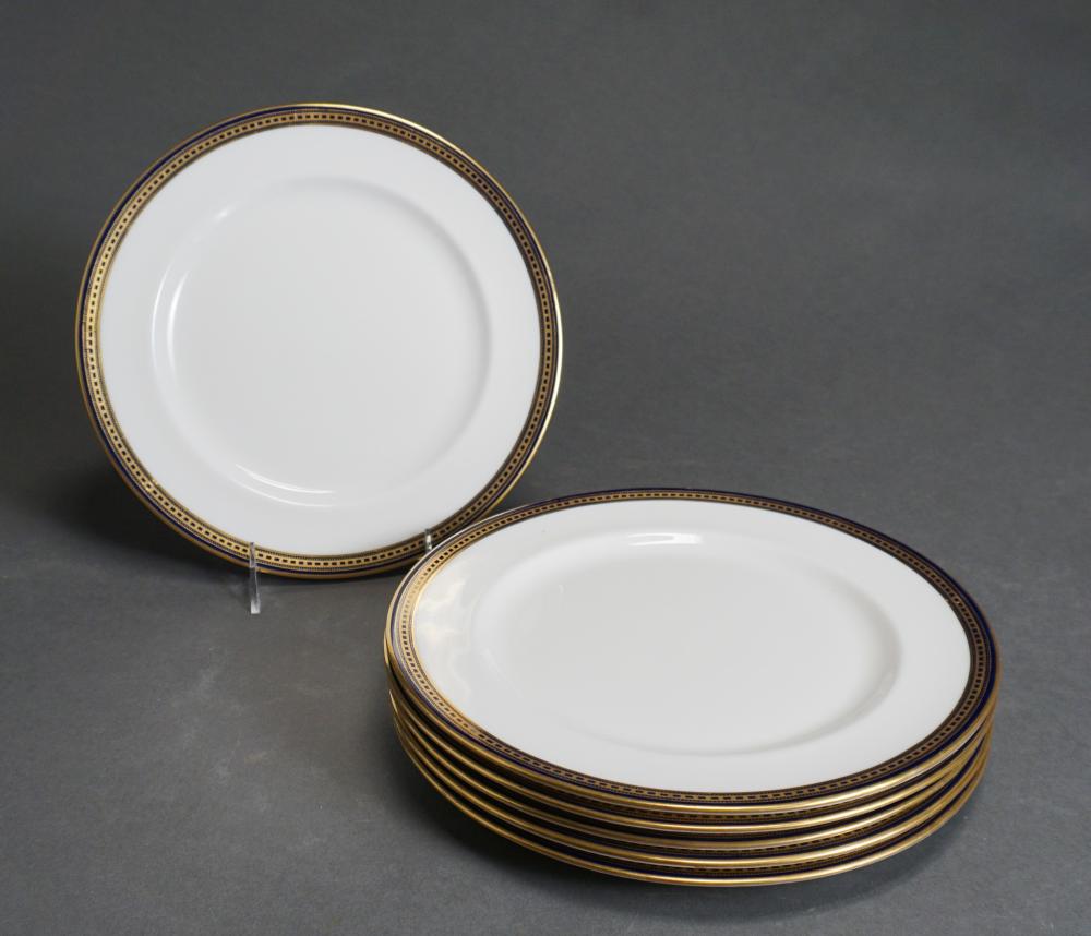 SIX ROYAL DOULTON GILT AND COBALT