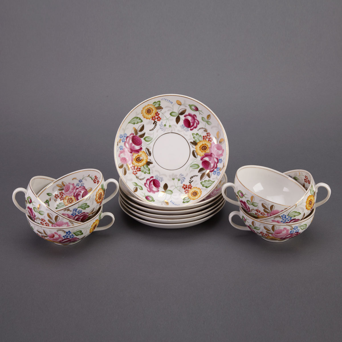 Six Russian Porcelain Cups and