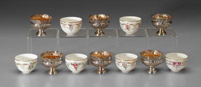 Six Russian porcelain cups: