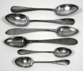 Six Russian silvery metal tea